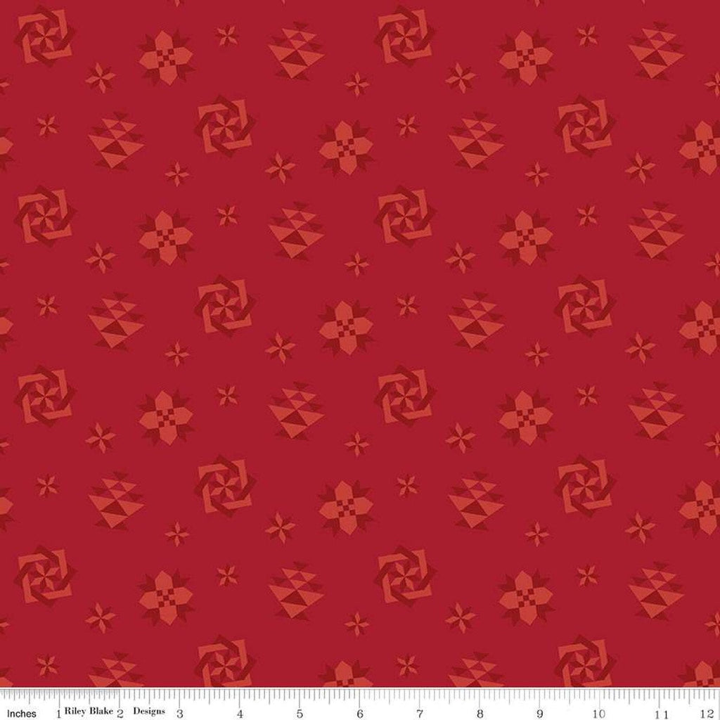 Spring Barn Quilts Quilt Blocks C14332 Red - Riley Blake Designs - PRINTED Blocks - Quilting Cotton Fabric