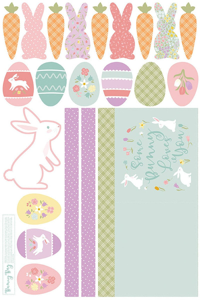 SALE Some Bunny Loves You Home Decor CANVAS LARGE Bag Panel HD14258 by Riley Blake - Digitally Printed - Lightweight Canvas Cotton