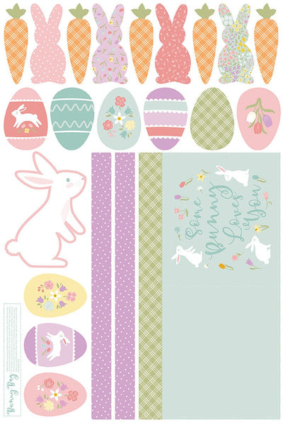 SALE Some Bunny Loves You Home Decor CANVAS LARGE Bag Panel HD14258 by Riley Blake - Digitally Printed - Lightweight Canvas Cotton