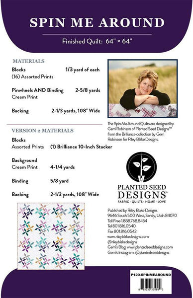 SALE Spin Me Around Quilt PATTERN P120 by Gerri Robinson - Riley Blake Designs - Instructions Only - 10" Stacker Friendly