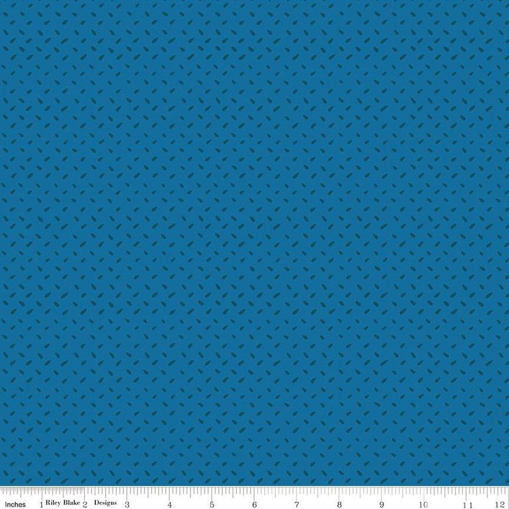 SALE Poppies and Plumes Tonal Texture C14296 Ocean by Riley Blake Designs - Seed-Shaped Splotches - Quilting Cotton Fabric