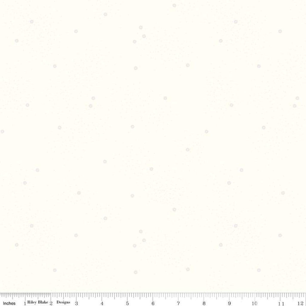 SALE Dainty Daisy on Cloud C700 White by Riley Blake Designs - Floral Flowers Pin Dots Tone-on-Tone - Quilting Cotton Fabric