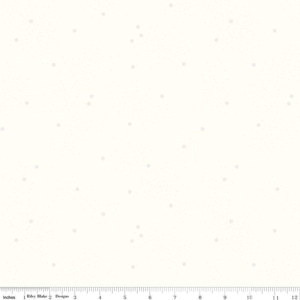 SALE Dainty Daisy on Cloud C700 White by Riley Blake Designs - Floral Flowers Pin Dots Tone-on-Tone - Quilting Cotton Fabric