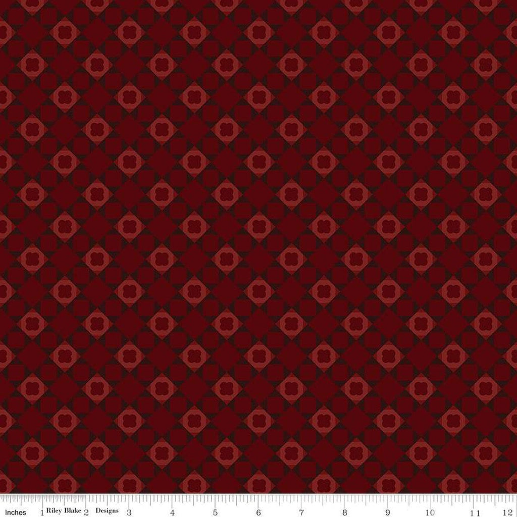 SALE Huckleberry Saltbox Tile C14352 Mahogany - Riley Blake Designs - Geometric Tone-on-Tone - Quilting Cotton Fabric