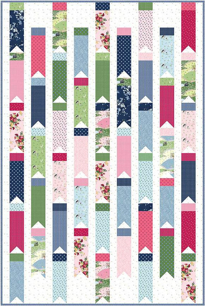 SALE Breezy Bunting Quilt PATTERN P115 by Melissa Mortenson - Riley Blake Designs - INSTRUCTIONS Only - Rolie Polie Jelly Roll Friendly