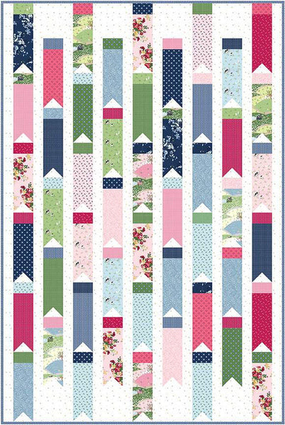 SALE Breezy Bunting Quilt PATTERN P115 by Melissa Mortenson - Riley Blake Designs - INSTRUCTIONS Only - Rolie Polie Jelly Roll Friendly