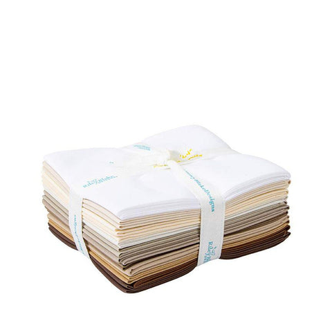 Confetti Cottons Neutral Fat Quarter Bundle 12 pieces - Riley Blake Designs - Pre cut Precut - Solids - Quilting Cotton Fabric