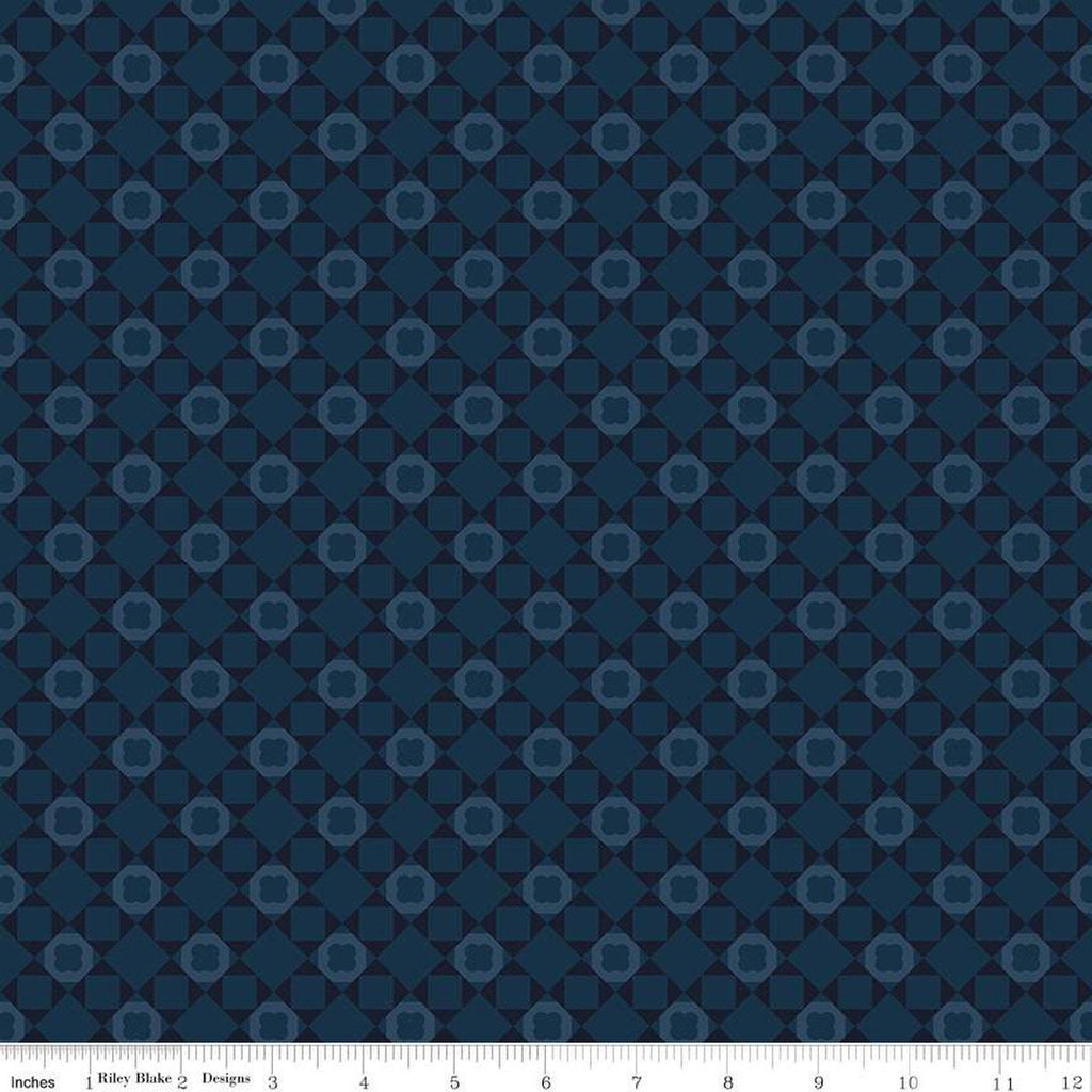 SALE Huckleberry Saltbox Tile C14352 Oxford - Riley Blake Designs - Geometric Tone-on-Tone - Quilting Cotton Fabric