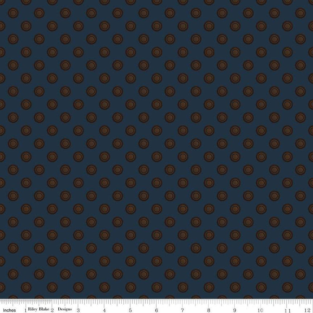 SALE Huckleberry Saltbox Doorknobs C14354 Oxford by Riley Blake Designs - Geometric Concentric Circles - Quilting Cotton Fabric