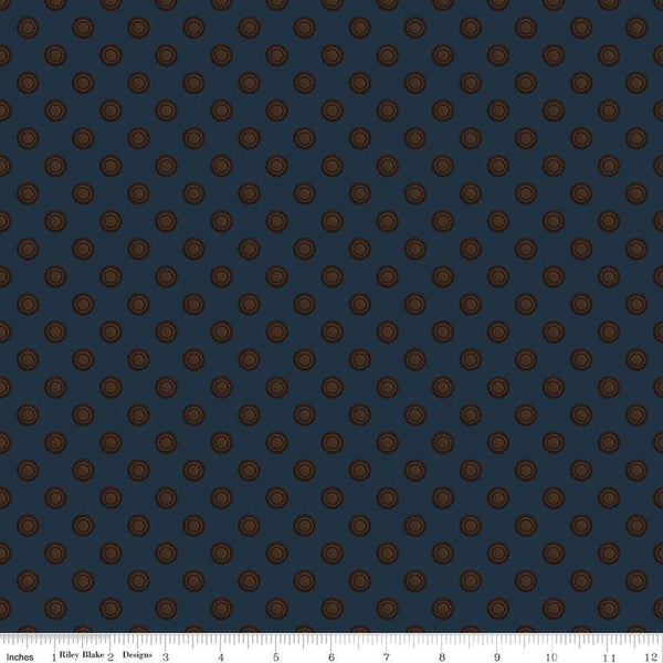SALE Huckleberry Saltbox Doorknobs C14354 Oxford by Riley Blake Designs - Geometric Concentric Circles - Quilting Cotton Fabric
