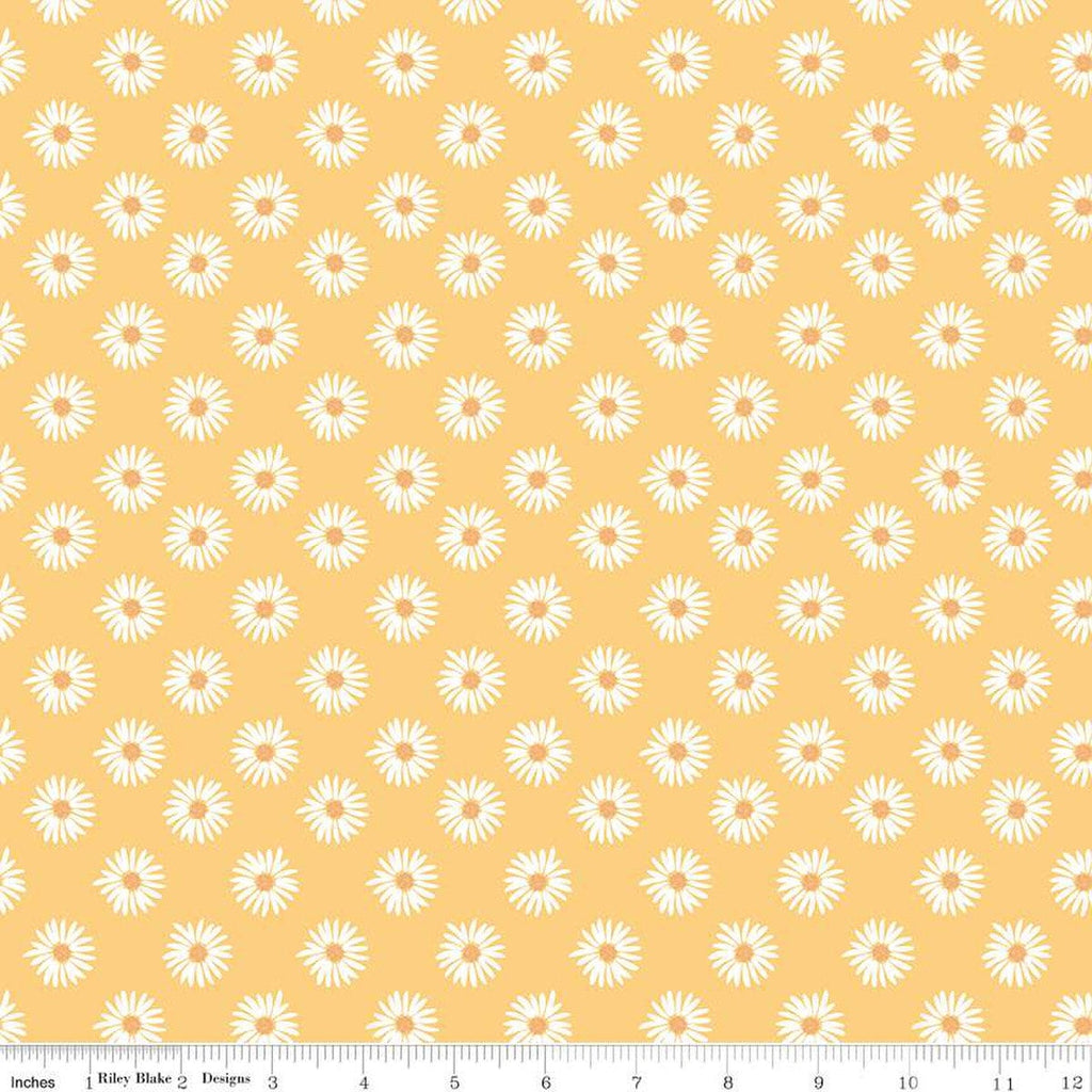 Flora No. 6 Daisies C14461 Yellow by Riley Blake Designs - Floral Flowers - Quilting Cotton Fabric