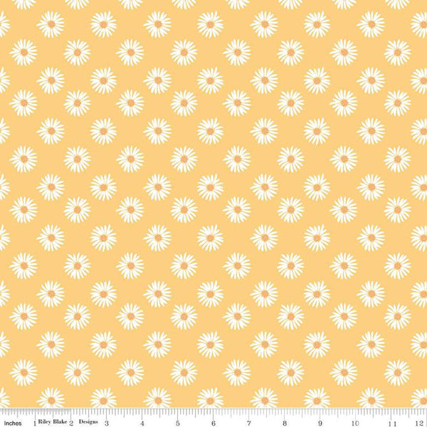 Flora No. 6 Daisies C14461 Yellow by Riley Blake Designs - Floral Flowers - Quilting Cotton Fabric