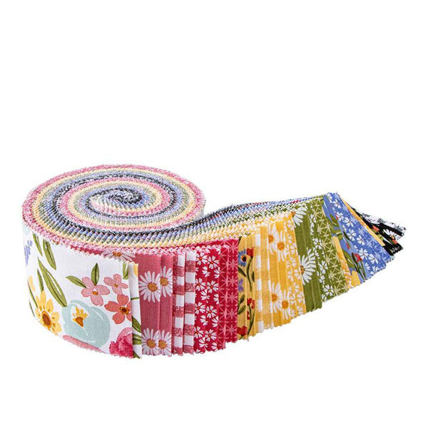 SALE Flora No. 6 2.5 Inch Rolie Polie Jelly Roll 40 pieces - Riley Blake Designs - Precut Pre cut Bundle - Floral - Quilting Cotton Fabric