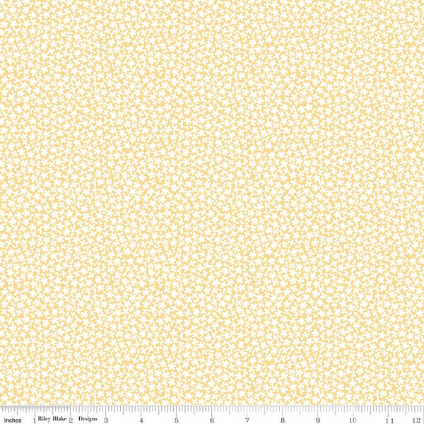 11" End of Bolt - Sunshine and Sweet Tea Sweet Alyssum C14326 Sunshine by Riley Blake Designs - Floral Flowers - Quilting Cotton Fabric