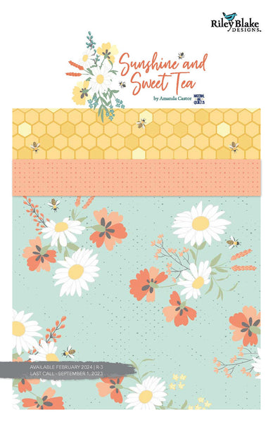 SALE Sunshine and Sweet Tea 2.5 Inch Rolie Polie Jelly Roll 40 pieces - Riley Blake - Precut Pre cut Bundle - Quilting Cotton Fabric