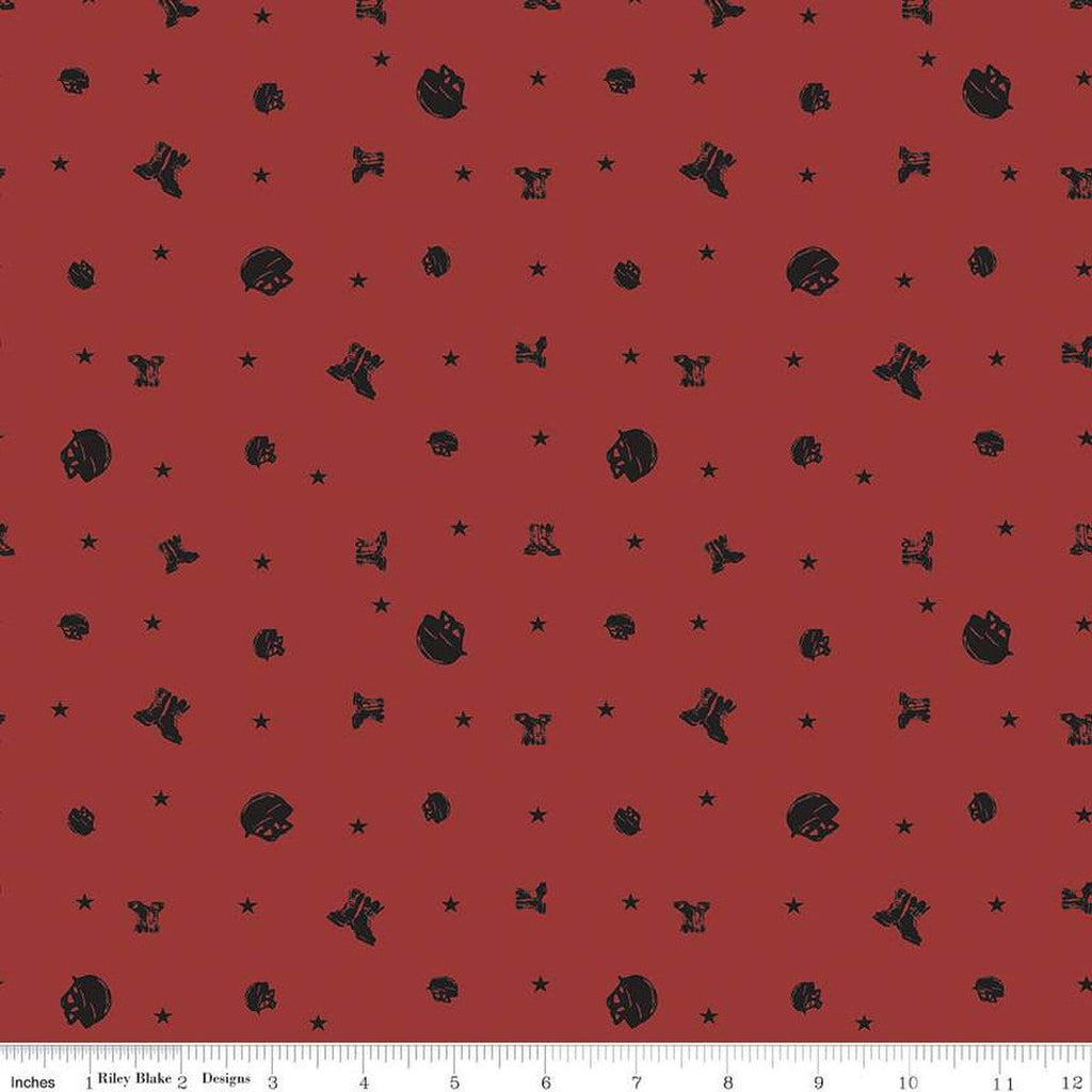 SALE Coming Home Elite Soldiers C14429 Red by Riley Blake Designs - Armed Forces Patriotic Army Marines - Quilting Cotton Fabric