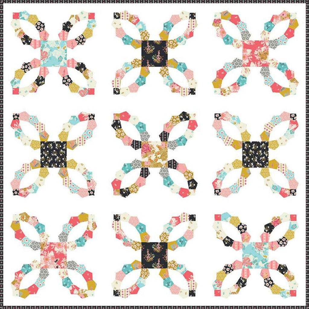 SALE New Beginnings Quilt PATTERN N093 by Sue Daley - Riley Blake Designs - INSTRUCTIONS Only - English Paper Piecing - 10" Stacker Friendly