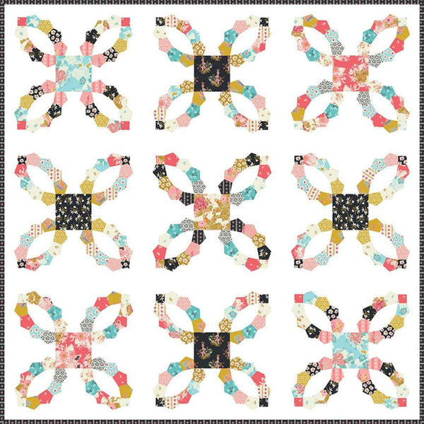 SALE New Beginnings Quilt PATTERN N093 by Sue Daley - Riley Blake Designs - INSTRUCTIONS Only - English Paper Piecing - 10" Stacker Friendly