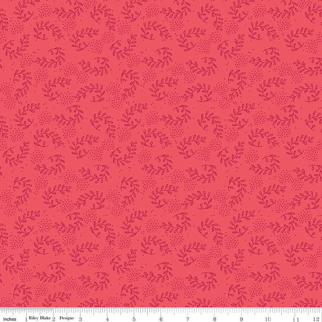 SALE Heirloom Red Sprigs C14342 Red by Riley Blake Designs - Leaves Xs - Quilting Cotton Fabric