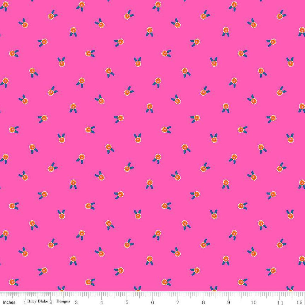 SALE Splendid Flowers C14314 Hot Pink by Riley Blake Designs - Floral - Quilting Cotton Fabric
