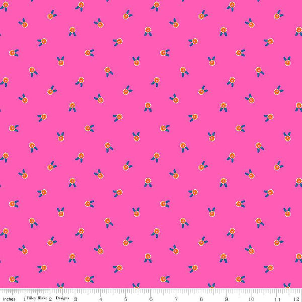 SALE Splendid Flowers C14314 Hot Pink by Riley Blake Designs - Floral - Quilting Cotton Fabric