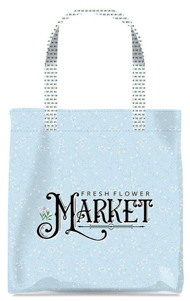 SALE Tulip Cottage Tote and Zip Pouch Panel SHD14268 SPARKLE by Riley Blake Designs - Gold SPARKLE - Flowers Text - Quilting Cotton Fabric