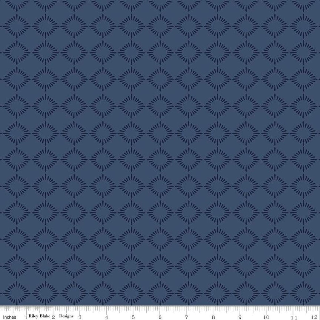 American Beauty Burst C14445 Navy by Riley Blake Designs - Patriotic Geometric - Quilting Cotton Fabric