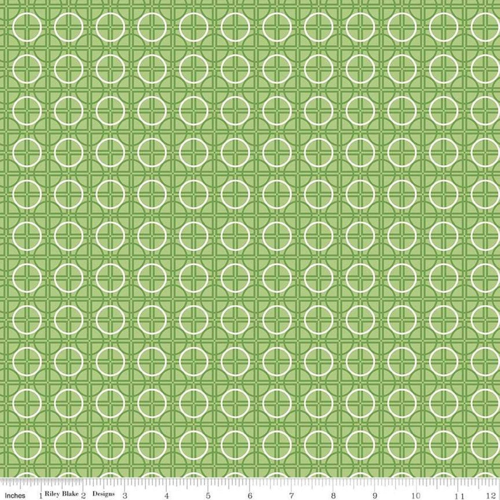 SALE Bee Basics Circle C6407 Green by Riley Blake Designs - Geometric - Lori Holt - Quilting Cotton Fabric