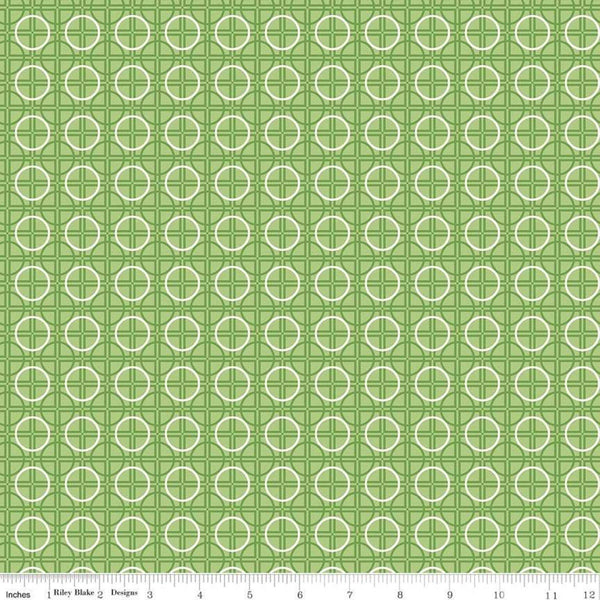 SALE Bee Basics Circle C6407 Green by Riley Blake Designs - Geometric - Lori Holt - Quilting Cotton Fabric