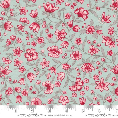 My Summer House Summer Flowers 3041 Aqua - Moda Fabrics - Floral Flower - Quilting Cotton Fabric