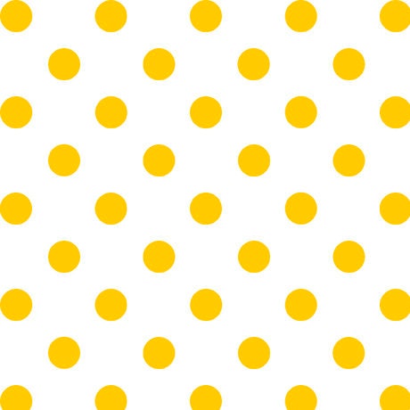 9" End of Bolt - Dots and Stripes and More Brights Medium Dot 28893 S Yellow on White - QT Fabrics - Polka Dotted - Quilting Cotton Fabric