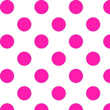CLEARANCE Dots and Stripes and More Brights Large Dot 28894 ZP Pink on White - QT Fabrics - Polka Dots Dotted - Quilting Cotton Fabric