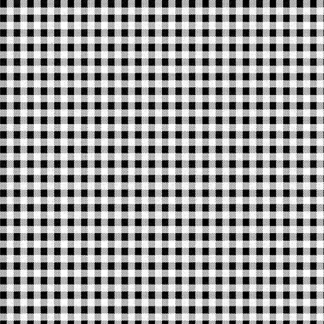 Dots and Stripes and More PRINTED Mini Gingham 28895 J Black White - QT Fabrics - Check Checks Checkered - Quilting Cotton Fabric