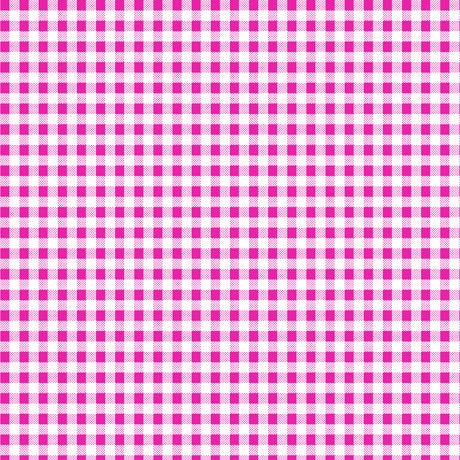 SALE Dots and Stripes and More Brights PRINTED Mini Gingham 28895 P Pink White - QT Fabrics - Checks Checkered - Quilting Cotton Fabric