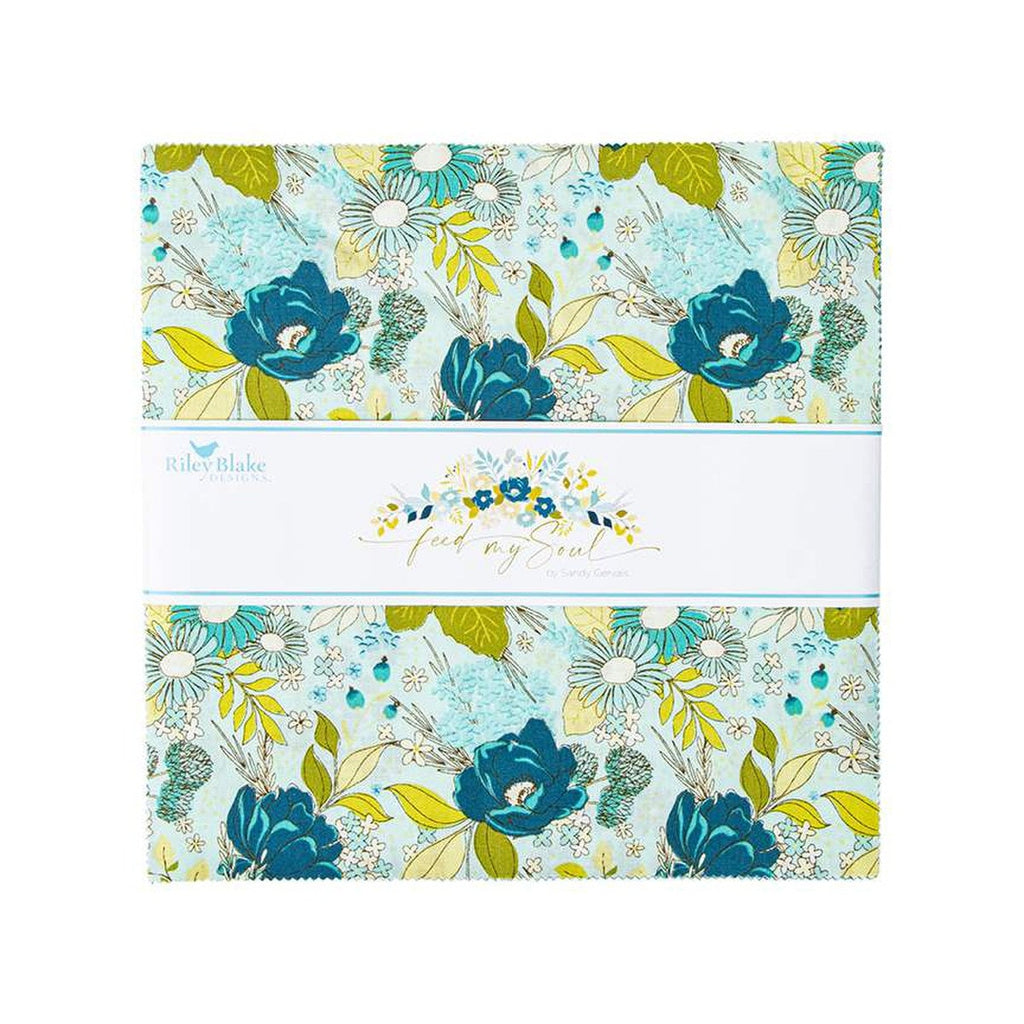 SALE Feed My Soul Layer Cake 10" Stacker Bundle - Riley Blake Designs - 42 piece Precut Pre cut - Floral - Quilting Cotton Fabric