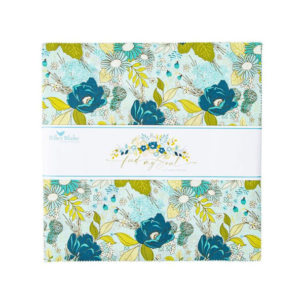 SALE Feed My Soul Layer Cake 10" Stacker Bundle - Riley Blake Designs - 42 piece Precut Pre cut - Floral - Quilting Cotton Fabric