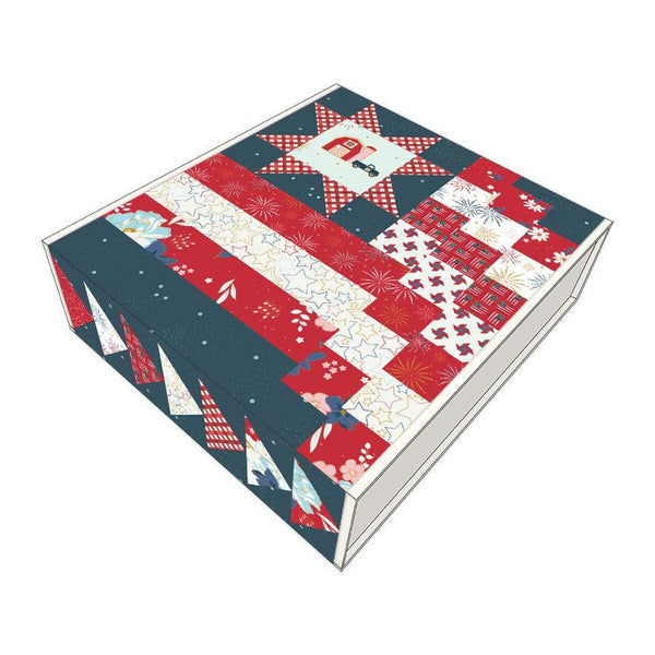 SALE Heartland Boxed Quilt Kit KT-14410 - Riley Blake Designs - Box Pattern Fabric - Sweet Freedom - Patriotic - Quilting Cotton Fabric