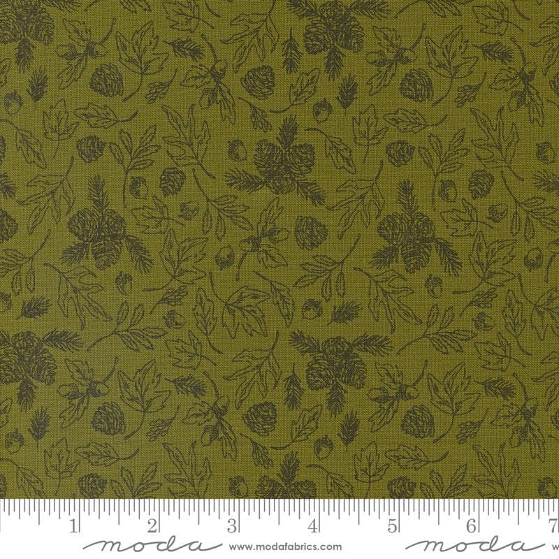 SALE The Great Outdoors Forest Foliage 20883 Forest - Moda Fabrics - Leaves Pine Cones - Quilting Cotton Fabric
