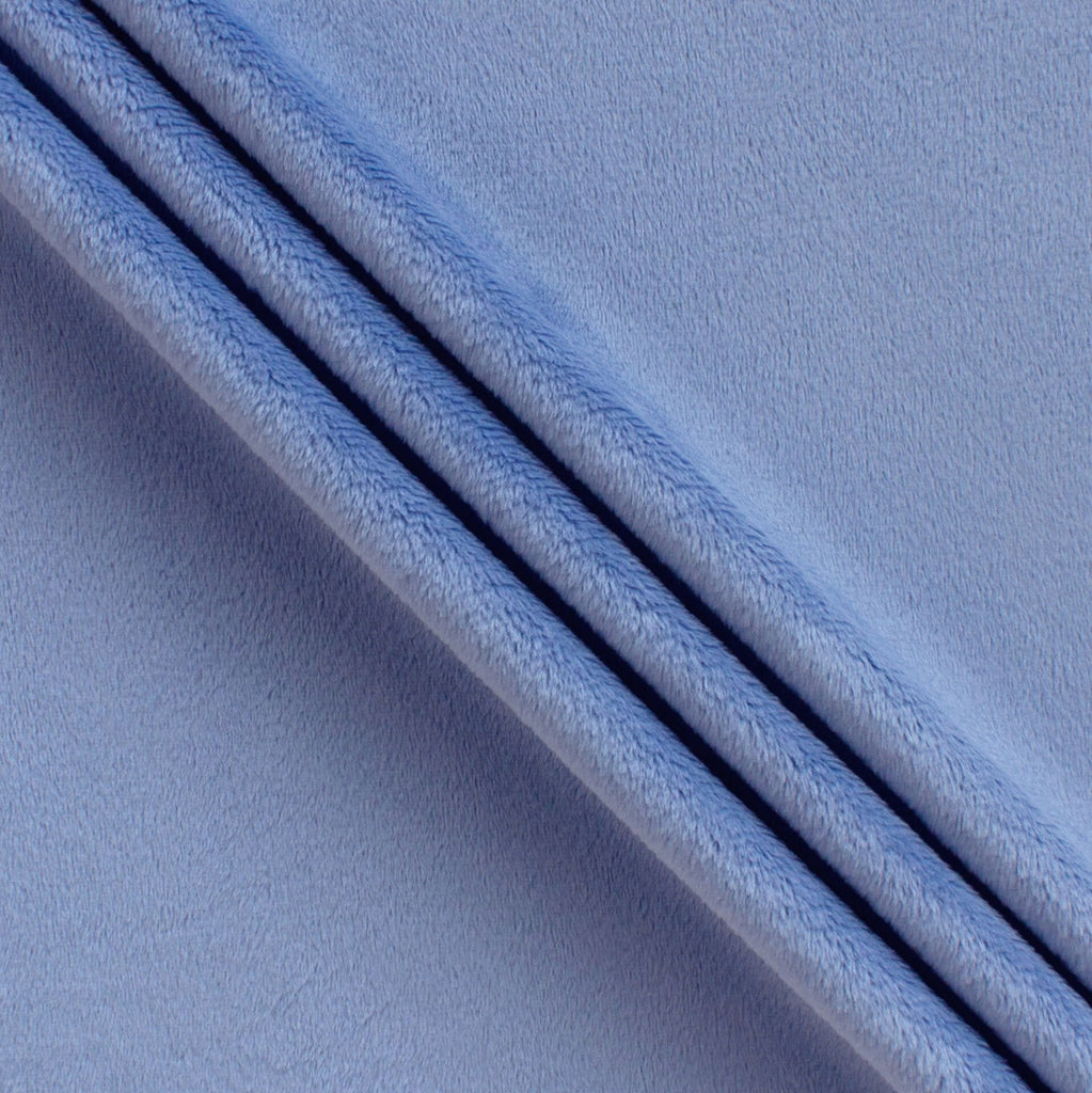 SALE Silky MINKY Solid 60" Wide Width 7580 Slate Blue - QT Fabrics - Low Stretch Low Fluff - 100% Polyester