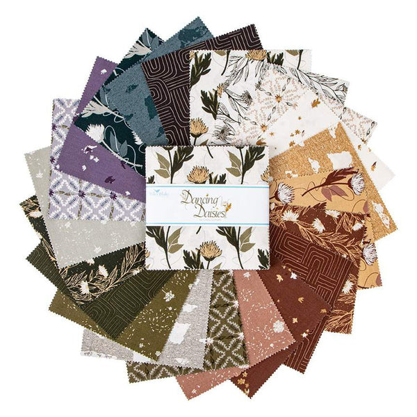 SALE Dancing Daisies Charm Pack 5" Stacker Bundle - Riley Blake Designs - 42 piece Precut Pre cut - Quilting Cotton Fabric