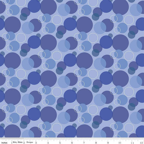 SALE Copacetic Fizz C14682 Blueberry by Riley Blake Designs - Overlapping Circles - Quilting Cotton Fabric