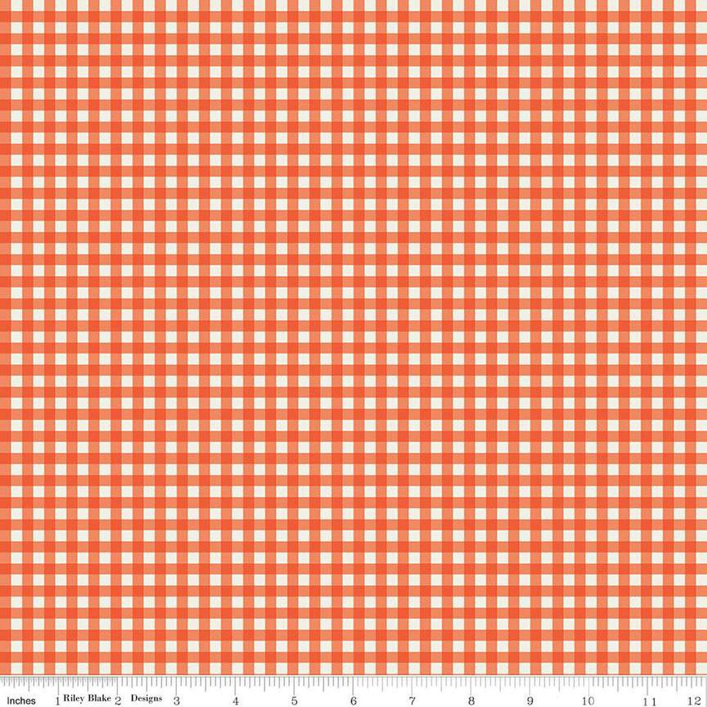 SALE Copacetic PRINTED Gingham C14684 Persimmon by Riley Blake Designs - Checks Check Checkered - Quilting Cotton Fabric