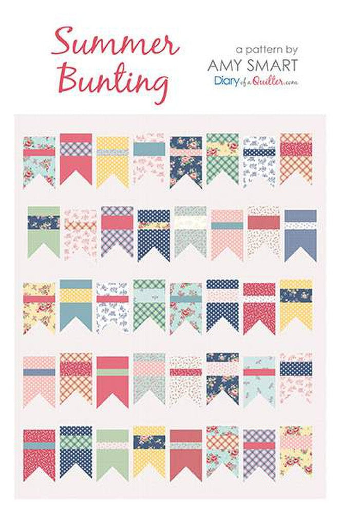 SALE Summer Bunting Quilt PATTERN P123 by Amy Smart - Riley Blake Designs - INSTRUCTIONS Only - Piecing Beginner and Fat Quarter Friendly