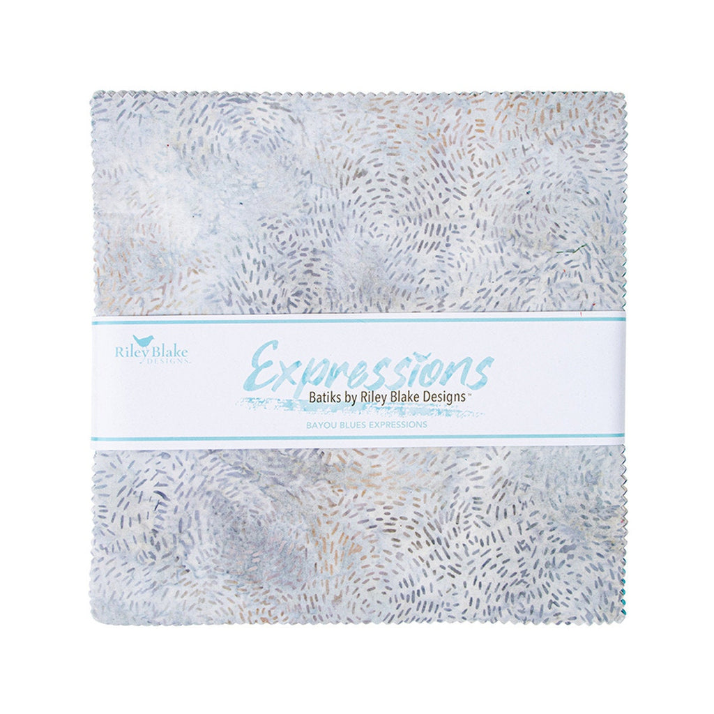 SALE Batiks Expressions Bayou Blues Layer Cake 10" Stacker Bundle - Riley Blake Designs - 42 piece Precut Pre cut - Quilting Cotton Fabric
