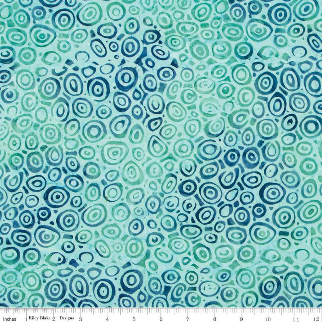 SALE Batiks Expressions Bayou Blues BTHH Curious - Riley Blake Designs - Hand-Dyed Tjaps Print - Quilting Cotton