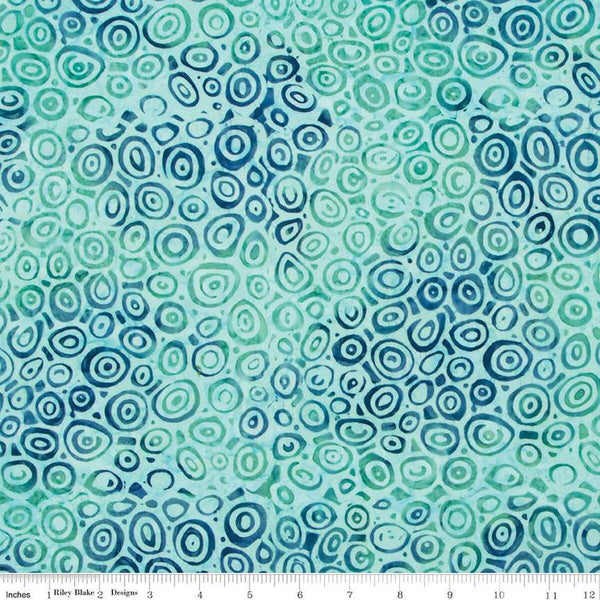 SALE Batiks Expressions Bayou Blues BTHH Curious - Riley Blake Designs - Hand-Dyed Tjaps Print - Quilting Cotton