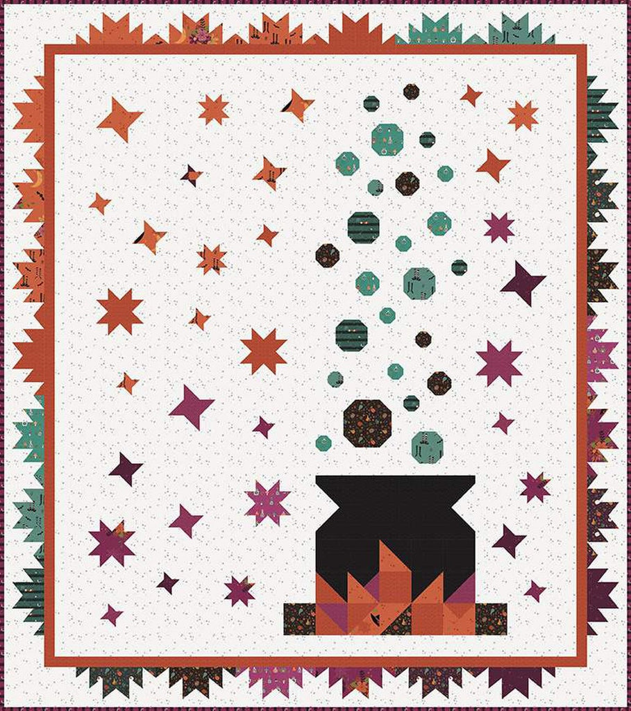 Bubbling Brew Quilt Pattern P177 by Jennifer Long - Riley Blake Designs - INSTRUCTIONS Only - Piecing Halloween
