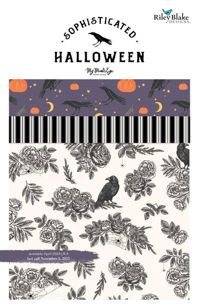 SALE Sophisticated Halloween 2.5 Inch Rolie Polie Jelly Roll 40 pieces - Riley Blake - Precut Pre cut Bundle - Quilting Cotton Fabric