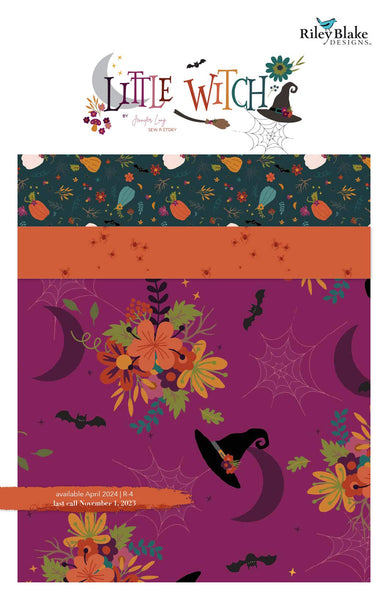 SALE Little Witch 2.5 Inch Rolie Polie Jelly Roll 40 pieces - Riley Blake - Precut Pre cut Bundle - Halloween -  Quilting Cotton Fabric