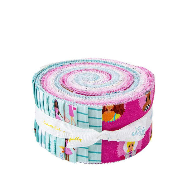 Barbie World 2.5-Inch Rolie Polie Jelly Roll 40 pieces Official Licensed Product - Precut Bundle - Quilting Cotton Fabric